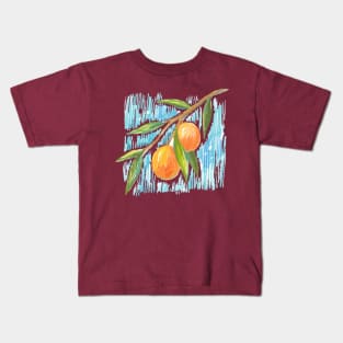 Orange Branch HAnd Drawn Kids T-Shirt